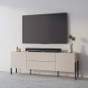 Komoda RTV 2 drzwiczek 2 szuflady minimalistyczny, nowoczesny design beż Kaylus Sprzedaż
