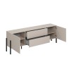 Komoda RTV 2 drzwiczek 2 szuflady minimalistyczny, nowoczesny design beż Kaylus Oferta