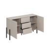 Kredens kuchenny nowoczesny 3 szuflady 2 drzwi beżowy 154x40x89cm Autrey Oferta