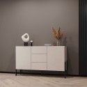 Kredens kuchenny nowoczesny 3 szuflady 2 drzwi beżowy 154x40x89cm Autrey Promocja