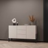 Kredens kuchenny nowoczesny 3 szuflady 2 drzwi beżowy 154x40x89cm Autrey Promocja