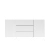 Komoda do salonu biała nowoczesna 3 szuflady 2 drzwi 140x35x63cm Mehdi Oferta