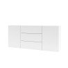 Komoda do salonu biała nowoczesna 3 szuflady 2 drzwi 140x35x63cm Mehdi Katalog