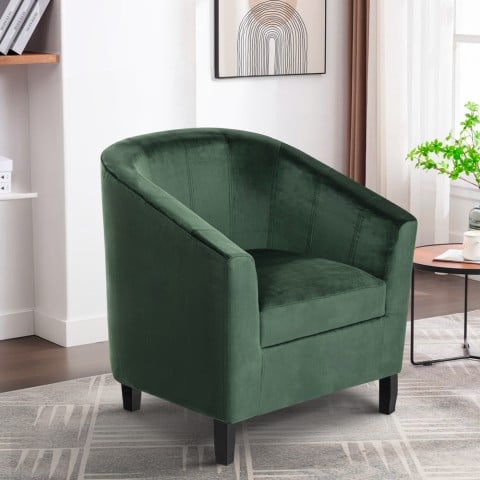 Fotel klasyczny do salonu z zielonej aksamitnej tkaniny Cookie Lux Promocja