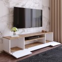 Szafka TV 180cm salon styl nowoczesny 3-drzwiowya białe drewno Nirrat. Oferta