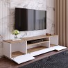 Szafka TV 180cm salon styl nowoczesny 3-drzwiowya białe drewno Nirrat. Oferta