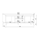 Komoda TV 140 cm w stylu skandynawskim z drewna 3-drzwiowa matowy biały Muriel Katalog