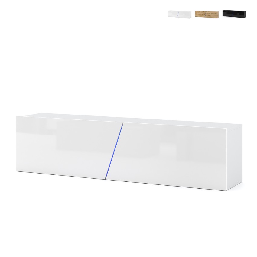 Szafka TV zawieszana na ścianie 160cm minimalna nowoczesna LED Regat. Promocja Szafka TV zawieszana na ścianie 160cm minimalna nowoczesna LED Regat. Promocja