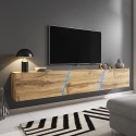 Szafka TV w nowoczesnym stylu podwieszana 240cm 3-drzwiowa z oświetleniem LED Selby Katalog