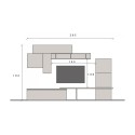Nowoczesna meblościanka do salonu biało-szaro-czarna Infinity 06 Sprzedaż