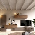 Nowoczesna drewniana meblościanka wisząca do salonu Infinity 14 Promocja