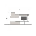 Nowoczesna meblościanka szaro-czarna z wiszącymi szafkami półka Infinity 15 Sprzedaż