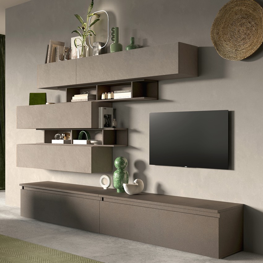 Zestaw mebli do salonu z półkami na TV, zawieszone drewniane meble Infinity 26 Sprzedaż Zestaw mebli do salonu z półkami na TV, zawieszone drewniane meble Infinity 26 Sprzedaż