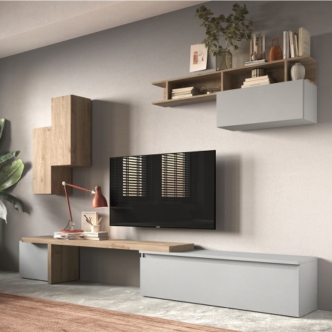 Zestaw mebli wiszących do salonu z szafką RTV Infinity 33 - nowoczesny design Promocja