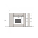 Nowoczesna ściana z drewnianą meblościanką i półką na książki Infinity 36 Oferta