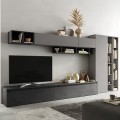 Szafka RTV z nowoczesną szarą biblioteką meble wiszące Infinity 43 Promocja