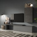 Nowoczesna meblościanka wisząca do salonu szara Infinity 52 Promocja