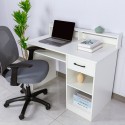 Biurko białe do pracy nauki oszczędzające miejsce wysuwany blat Drums Oferta