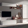 Nowoczesna meblościanka z miejscem na TV, białe lakierowane drewno Fantasy 03 Promocja