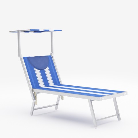 Leżak plażowy z zadaszeniem aluminiowy Santorini Stripes Promocja