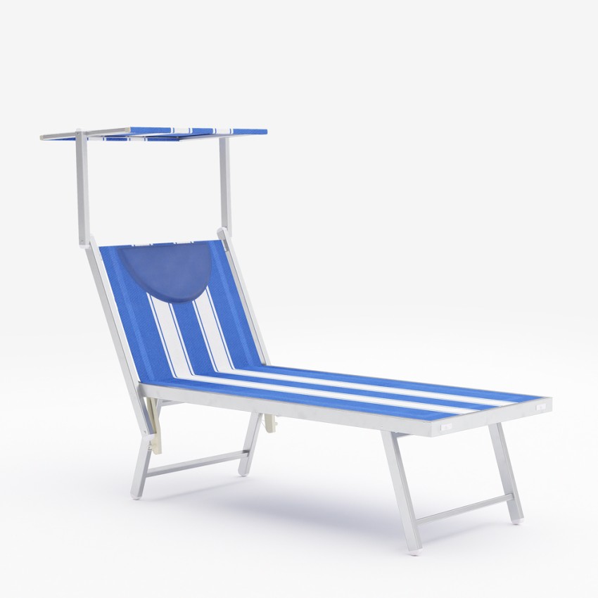 Leżak plażowy z zadaszeniem aluminiowy Santorini Stripes Promocja Leżak plażowy z zadaszeniem aluminiowy Santorini Stripes Promocja