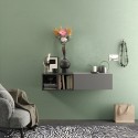 Nowoczesna wisząca półka na przedpokój, szary, biały połysk, Infinity 56 Oferta