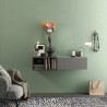 Nowoczesna wisząca półka na przedpokój, szary, biały połysk, Infinity 56 Oferta