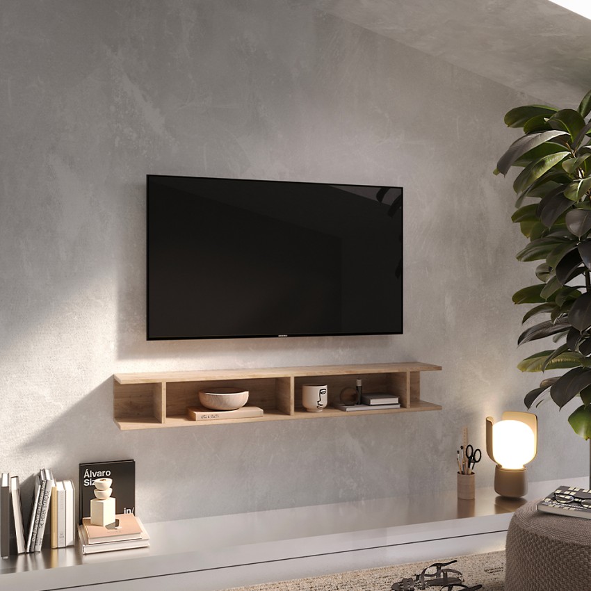 Szafka na przedpokój z półką, nowoczesny wiszący stolik TV z drewna Infinity 50 Promocja Szafka na przedpokój z półką, nowoczesny wiszący stolik TV z drewna Infinity 50 Promocja