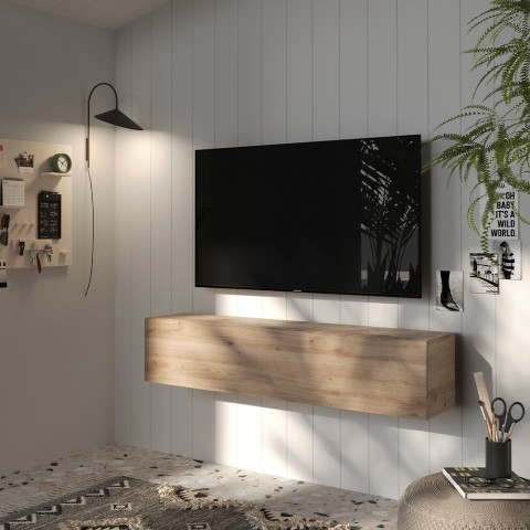 Nowoczesny wiszący mebel RTV z drewna z frontem Infinity 54 Promocja