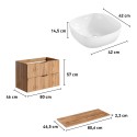 Szafka łazienkowa wisząca z szufladami i umywalką wolnostojącą Adel Wood Katalog