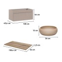Szafka łazienkowa wisząca 100x46 umywalka okrągła stojąca beżowa Coast 100 Katalog