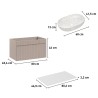 Szafka łazienkowa wisząca 80x46 umywalka wolnostojąca różowo-biała Lili 80 Katalog
