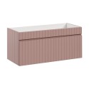Szafka łazienkowa wisząca z umywalką różowo-biała Lili 100 Oferta