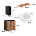Szafka łazienkowa wisząca drewniana umywalka nablatowa ceramiczna Xilo Katalog
