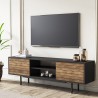 Komoda szafka TV w nowoczesnym stylu z czarnymi frontami drewnianymi 160x35x52cm Colosseo Katalog
