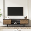 Komoda szafka TV w nowoczesnym stylu z czarnymi frontami drewnianymi 160x35x52cm Colosseo Promocja