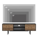 Komoda szafka TV w nowoczesnym stylu z czarnymi frontami drewnianymi 160x35x52cm Colosseo Stan Magazynowy