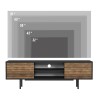 Komoda szafka TV w nowoczesnym stylu z czarnymi frontami drewnianymi 160x35x52cm Colosseo Stan Magazynowy