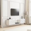 Komoda TV wisząca  styl minimalistyczny nowoczesny drewno białe czarne Elano Sprzedaż