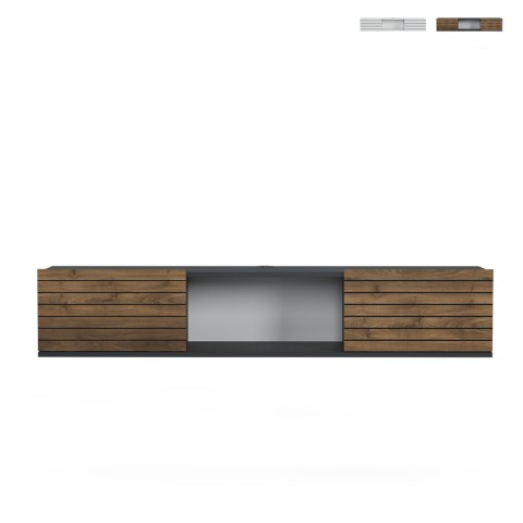 Komoda TV wisząca  styl minimalistyczny nowoczesny drewno białe czarne Elano Promocja