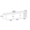 Komoda szafka TV wisząca biała drewno nowoczesny design 150x32x28cm Leo 