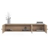 Komoda szafka TV wisząca biała drewno nowoczesny design 150x32x28cm Leo Cechy