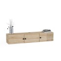 Komoda szafka TV wisząca biała drewno nowoczesny design 150x32x28cm Leo Katalog