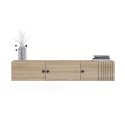 Komoda szafka TV wisząca biała drewno nowoczesny design 150x32x28cm Leo Wybór
