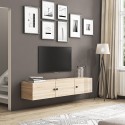 Komoda szafka TV wisząca biała drewno nowoczesny design 150x32x28cm Leo Oferta