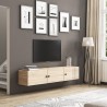 Komoda szafka TV wisząca biała drewno nowoczesny design 150x32x28cm Leo Oferta