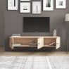 Komoda szafka TV wisząca biała drewno nowoczesny design 150x32x28cm Leo Cena