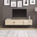 Komoda szafka TV wisząca biała drewno nowoczesny design 150x32x28cm Leo Środki