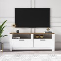 Komoda szafka TV biel i drewno wnęki styl klasyczny 2-drzwiowa Grado Katalog
