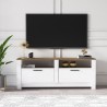 Komoda szafka TV biel i drewno wnęki styl klasyczny 2-drzwiowa Grado Katalog